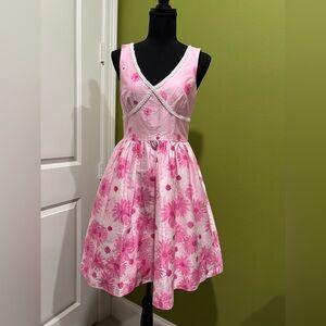 Lilly Pulitzer Annette Bouquet Toss Fit & Flair Pink White Party Dress Size 2